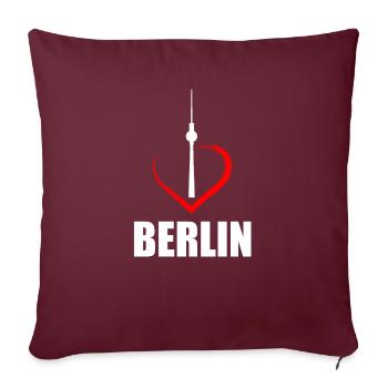 i love berlin ich liebe berlin - Sofakissenbezug 45 x 45 cm - Burgunderrot - Vorne