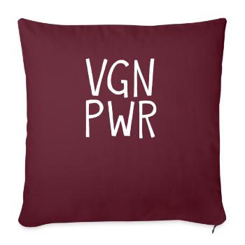 Vegan Power Cadeau végétarien pour le bien-être des animaux - Housse de coussin décorative 45 x 45 cm - bordeaux - Devant