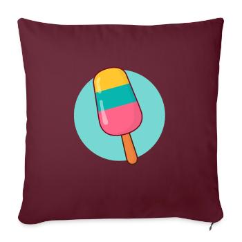 Eis am Stiel - Sofakissenbezug 45 x 45 cm - Burgunderrot - Vorne