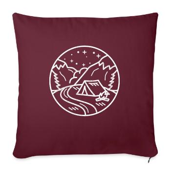 Camping Montagnes Dessin Camping Camping Nature - Housse de coussin décorative 45 x 45 cm - bordeaux - Devant