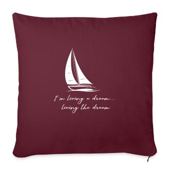 Voile | Marin cadeau | Cadeau voile drôle - Housse de coussin décorative 45 x 45 cm - bordeaux - Devant