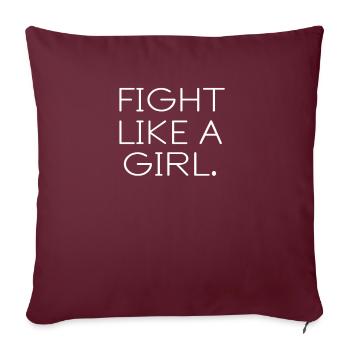 Combattez comme une fille blanche restez fort texte cadeau - Housse de coussin décorative 45 x 45 cm - bordeaux - Devant