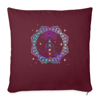 Cadeau de guérison du maître chakra spirituel Reiki - Housse de coussin décorative 45 x 45 cm - bordeaux - Devant