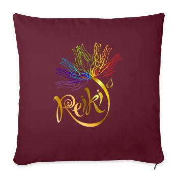 Cadeau de guérison du maître chakra spirituel Reiki - Housse de coussin décorative 45 x 45 cm - bordeaux - Devant