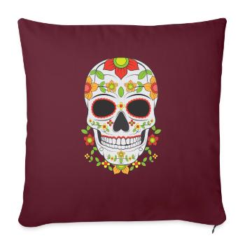 Sugar Skull Maske Tag der Toten Totenkopf Geschenk - Sofakissenbezug 45 x 45 cm - Burgunderrot - Vorne