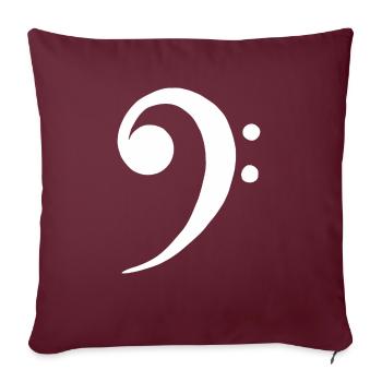 Bass Clef Bass Clef Clef Bassiste - Housse de coussin décorative 45 x 45 cm - bordeaux - Devant