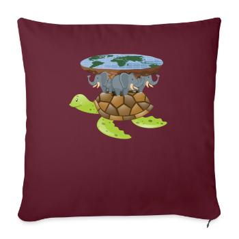 Flat Earth Turtle Disk World Gift Design Idée - Housse de coussin décorative 45 x 45 cm - bordeaux - Devant
