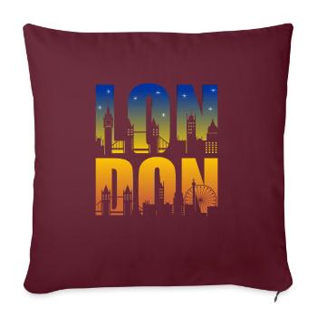 Londres - Housse de coussin décorative 45 x 45 cm - bordeaux - Devant