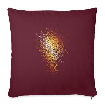 Heilige Geometrie, gebogene Bemaßungen - Sofakissenbezug 45 x 45 cm - Burgunderrot - Vorne
