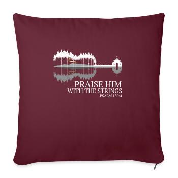 Violon violon Bibelver Violon violoniste Groupe d’église - Housse de coussin décorative 45 x 45 cm - bordeaux - Devant