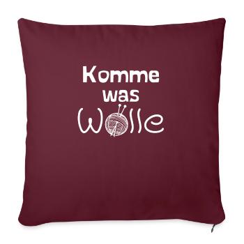 Komme was Wolle - Sofakissenbezug 45 x 45 cm - Burgunderrot - Vorne