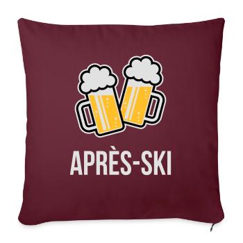 Après-Ski (Apres Ski Bière / Sport D'Hiver / 3C) - Housse de coussin décorative 45 x 45 cm - bordeaux - Devant