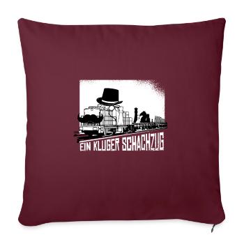 Schach - Cooler Spruch - Sofakissenbezug 45 x 45 cm - Burgunderrot - Vorne