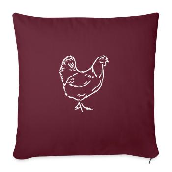 Poulet poulet dessin animé - Housse de coussin décorative 45 x 45 cm - bordeaux - Devant