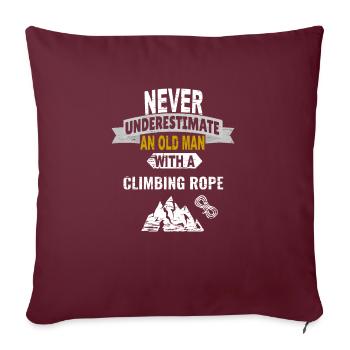 Homme de montagne escalade cadeau athlète d'escalade - Housse de coussin décorative 45 x 45 cm - bordeaux - Devant