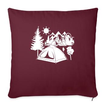 Chemise de tente de camping - Housse de coussin décorative 45 x 45 cm - bordeaux - Devant