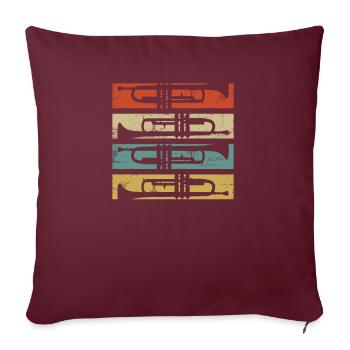 Cadeau de bande de trompette - Housse de coussin décorative 45 x 45 cm - bordeaux - Devant