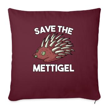 Mettigel Mettbrötchen für Fleischliebhaber - Sofakissenbezug 45 x 45 cm - Burgunderrot - Vorne