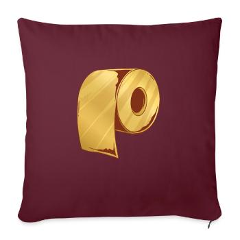 Papier toilette doré rouleau de papier toilette saint - Housse de coussin décorative 45 x 45 cm - bordeaux - Devant