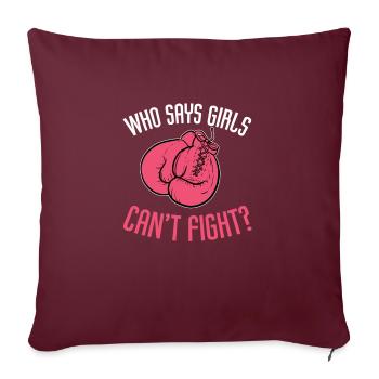 Mädchen-Kampf Cancer Supporter Geschenk - Sofakissenbezug 45 x 45 cm - Burgunderrot - Vorne