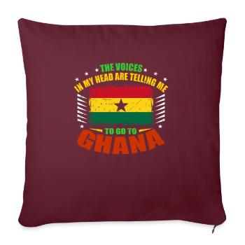Ghana - Housse de coussin décorative 45 x 45 cm - bordeaux - Devant