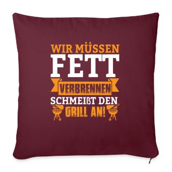 Fett verbrennen - Sofakissenbezug 45 x 45 cm - Burgunderrot - Vorne