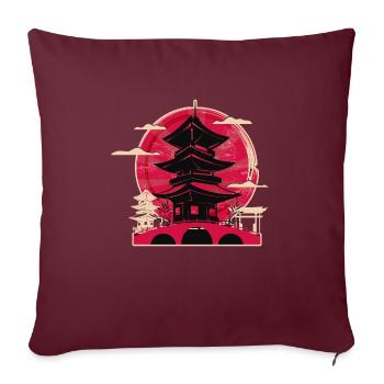 Japon - Housse de coussin décorative 45 x 45 cm - bordeaux - Devant