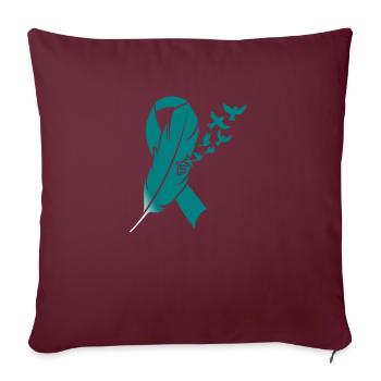 Ovarian Cancer Awareness-Teal Ribbon - Sofakissenbezug 45 x 45 cm - Burgunderrot - Vorne
