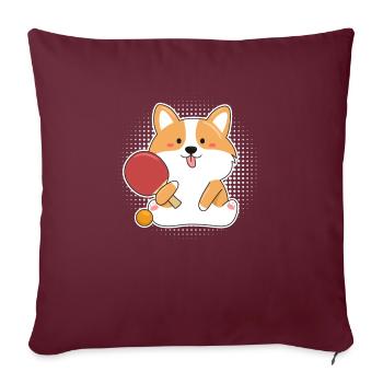 Tennis de table - Housse de coussin décorative 45 x 45 cm - bordeaux - Devant