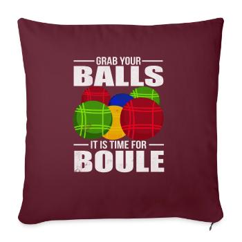 Pétanque actuellement Boule Balls Gift - Housse de coussin décorative 45 x 45 cm - bordeaux - Devant