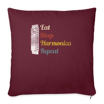 Mangez Sleep Harmonica Répétez Harmonica - Housse de coussin décorative 45 x 45 cm - bordeaux - Devant