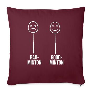 badminton drôle, badminton pour les athlètes - Housse de coussin décorative 45 x 45 cm - bordeaux - Devant