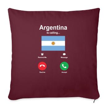 Argentinien - Sofakissenbezug 45 x 45 cm - Burgunderrot - Vorne