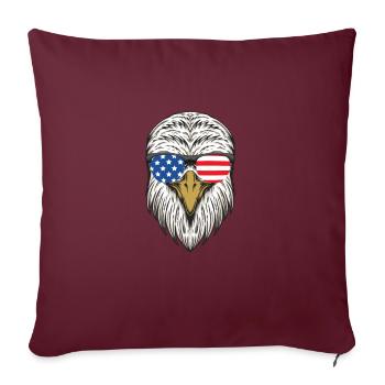 Lunettes de soleil américaines Eagle 4 juillet Anciens combattants - Housse de coussin décorative 45 x 45 cm - bordeaux - Devant