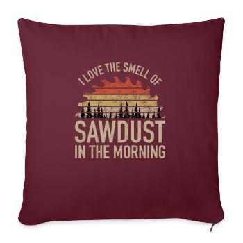 Menuisier charpentier charpentier disant - Housse de coussin décorative 45 x 45 cm - bordeaux - Devant