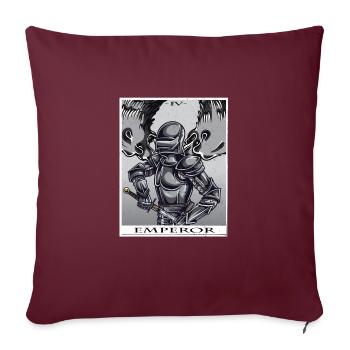 Emperor Tarot Karte Style - Sofakissenbezug 45 x 45 cm - Burgunderrot - Vorne