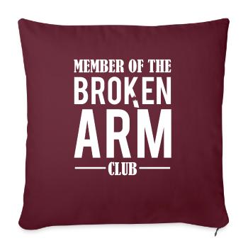 Membre du club du bras cassé os cassé - Housse de coussin décorative 45 x 45 cm - bordeaux - Devant