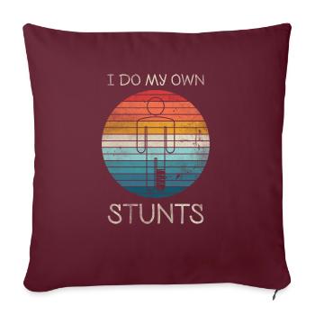 T-Shirt Je fais mes propres cascades Jambe cassée - Housse de coussin décorative 45 x 45 cm - bordeaux - Devant