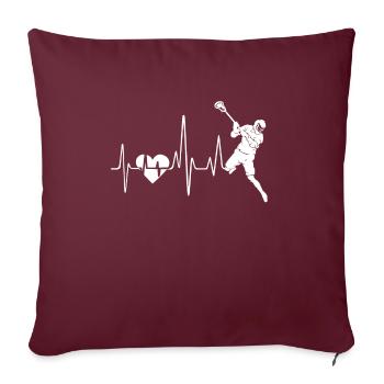 Lacrosse Lacrosse Herzschlag - Sofakissenbezug 45 x 45 cm - Burgunderrot - Vorne