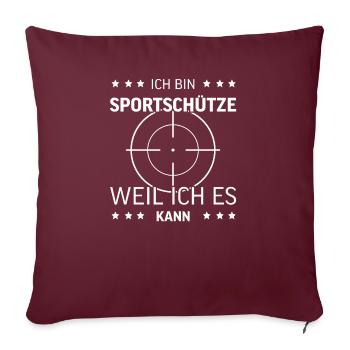 Schießstand Zielscheibe Schießsport Schützenverein - Sofakissenbezug 45 x 45 cm - Burgunderrot - Vorne