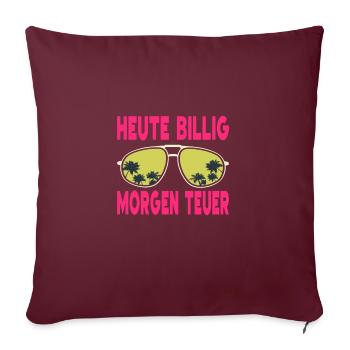 Helmut Einmal im Jahr Malle Mallorca Outfit - Sofakissenbezug 45 x 45 cm - Burgunderrot - Vorne