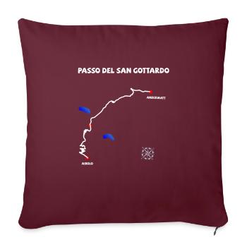 Gotthardpass Passo del San Gottardo Serpentine - Sofakissenbezug 45 x 45 cm - Burgunderrot - Vorne