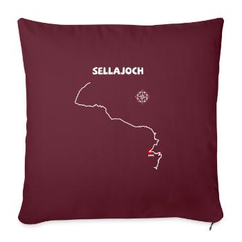 Sellajoch italienisch Passo Sella Serpentine - Sofakissenbezug 45 x 45 cm - Burgunderrot - Vorne