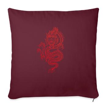 Japanischer Drache Handgezeichnet Rot - Sofakissenbezug 45 x 45 cm - Burgunderrot - Vorne