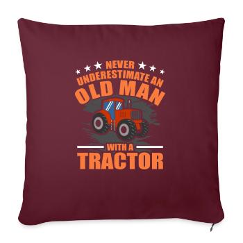 tracteur - Housse de coussin décorative 45 x 45 cm - bordeaux - Devant