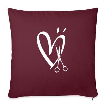 Artisans coiffures coiffures - Housse de coussin décorative 45 x 45 cm - bordeaux - Devant