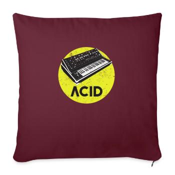 Synthétiseur rétro Acid Techno House Analog - Housse de coussin décorative 45 x 45 cm - bordeaux - Devant