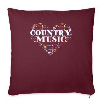 I Love Country Design Country Music Lover Gift - Housse de coussin décorative 45 x 45 cm - bordeaux - Devant