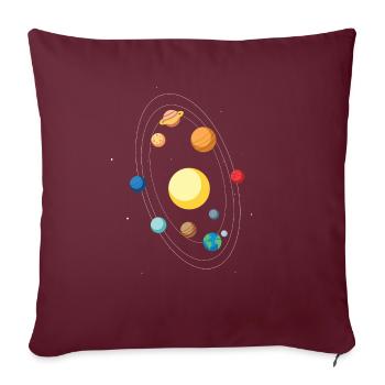NASA Sonnensystem Klassisch Weltraum Geschenkidee - Sofakissenbezug 45 x 45 cm - Burgunderrot - Vorne
