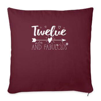 Twelve and Fabulous 12th Birthday Gift Idea - Housse de coussin décorative 45 x 45 cm - bordeaux - Devant